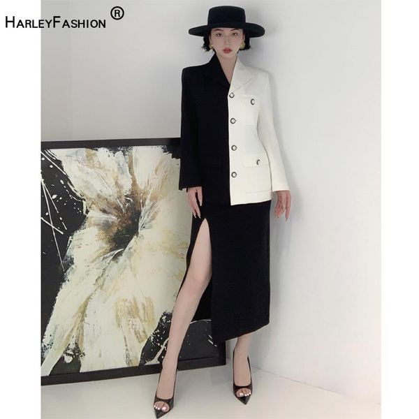 two piece dress harleyfashion women elegant design classic black white contrast color loose blazer slit straight skirt ol outfits blazers su
two piece dress harleyfashion women elegant design classic black white contrast color loose blazer slit straight skirt ol outfits blazers su