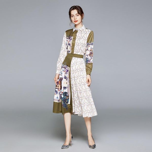 women's tracksuits autumn lapel long sleeve skirt set female printed shirt and a-line elegant fashion two pieces suit, Gray
women's tracksuits autumn lapel long sleeve skirt set female printed shirt and a-line elegant fashion two pieces suit, Gray
