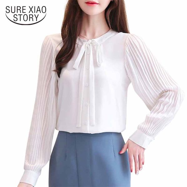 autumn long sleeve chiffon white blouse fashion women's blouse casual solid bow collar women shirts blusas mujer 5420 50 210506
autumn long sleeve chiffon white blouse fashion women's blouse casual solid bow collar women shirts blusas mujer 5420 50 210506