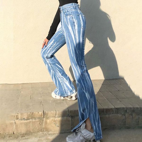 women's jeans autumn fashion y2k girl streetwear denim ripple striped split hem straight trousers mom boyfriends high waist pant, Blue
women's jeans autumn fashion y2k girl streetwear denim ripple striped split hem straight trousers mom boyfriends high waist pant, Blue
