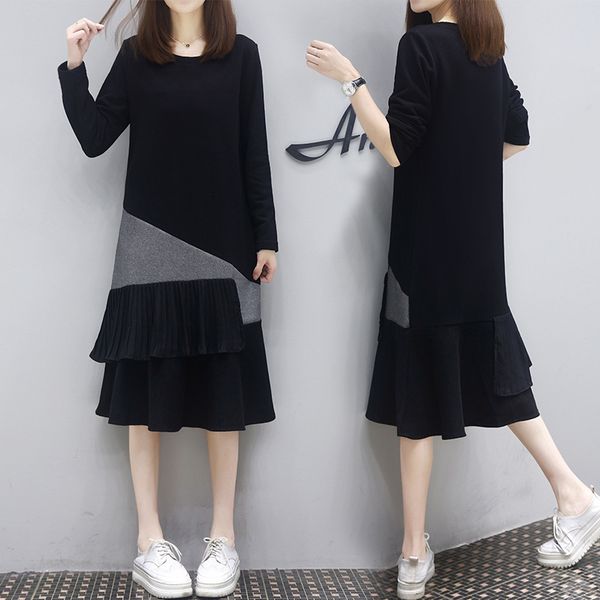 hoodies 2021 spring casual Korean temperament mid-length with hood fashion seam dressed in nightgown plied large base dress, Black
hoodies 2021 spring casual Korean temperament mid-length with hood fashion seam dressed in nightgown plied large base dress, Black