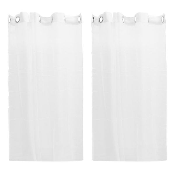 curtain & drapes 2pcs semi transparent white sheer living room dining drape