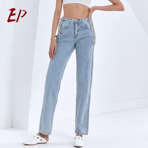 spring style fashionable temperament hollow out straight tube full length casual jeans streetwear women women's, Blue
spring style fashionable temperament hollow out straight tube full length casual jeans streetwear women women's, Blue