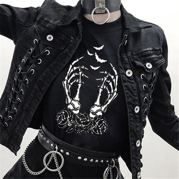 gothic halloween t-shirt women aesthetic printed short sleeve loose graphic tees femme grunge street dark punk tumblr clothes women's, White
gothic halloween t-shirt women aesthetic printed short sleeve loose graphic tees femme grunge street dark punk tumblr clothes women's, White