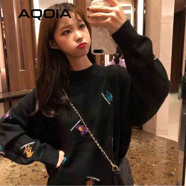 harajuku kwaii knit female pullovers animal embroidery long sleeve women sweaters korean style loose cute woman sweater clothing 210521, White;black
harajuku kwaii knit female pullovers animal embroidery long sleeve women sweaters korean style loose cute woman sweater clothing 210521, White;black