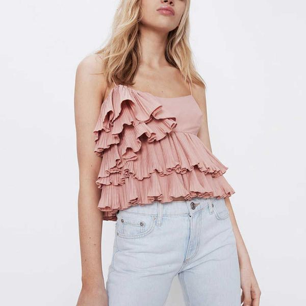 women's tanks & camis sleeveless strap crop for women blusas summer beach pink pleated ruffles female casual wpb7 pp7q, White
women's tanks & camis sleeveless strap crop for women blusas summer beach pink pleated ruffles female casual wpb7 pp7q, White