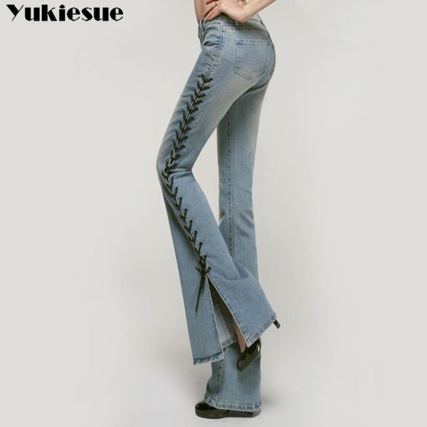 high waist jeans for women spring lace up vintage mom jeans woman skinny casual flare pants female trousers jeans woman's 210519, Blue
high waist jeans for women spring lace up vintage mom jeans woman skinny casual flare pants female trousers jeans woman's 210519, Blue