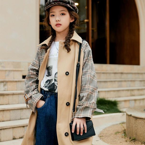 coat teen girls trench khaki plaid patchwork outerwear children girl clothes spring autumn long windbreaker jackets, Blue;gray
coat teen girls trench khaki plaid patchwork outerwear children girl clothes spring autumn long windbreaker jackets, Blue;gray