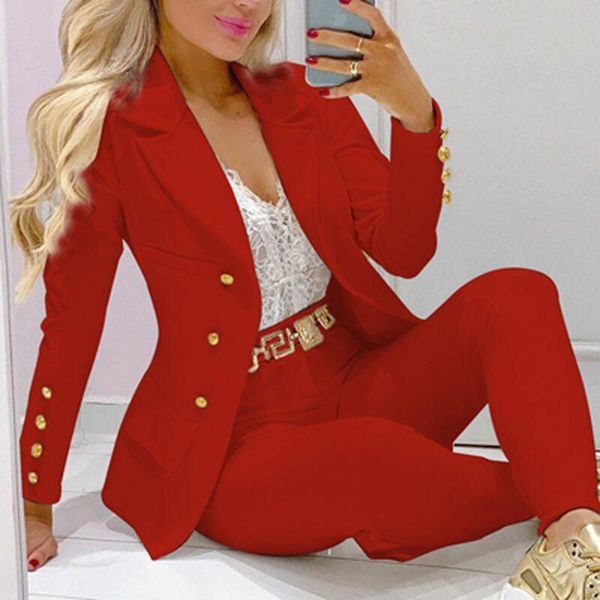 women's two piece pants women blazer set suit 2 slim office formal suits long-sleeved solid color jacket business, White
women's two piece pants women blazer set suit 2 slim office formal suits long-sleeved solid color jacket business, White