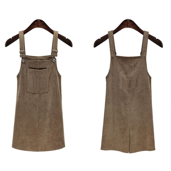 corduroy buckle detail overall spring women pinafore big pocket solid shift sleeveless dress, Black;gray
corduroy buckle detail overall spring women pinafore big pocket solid shift sleeveless dress, Black;gray
