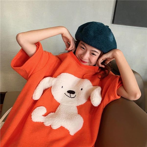 women's t-shirt women fashion brand summer vintage patchwork cartoon dog print sweet short sleeve female casual japan tee tshirt girls, White
women's t-shirt women fashion brand summer vintage patchwork cartoon dog print sweet short sleeve female casual japan tee tshirt girls, White