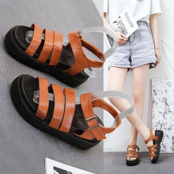 woman summer sandals band buckle strap thick button platform female footwear leisure flat solid round toes 2021 comfortable, Black
woman summer sandals band buckle strap thick button platform female footwear leisure flat solid round toes 2021 comfortable, Black