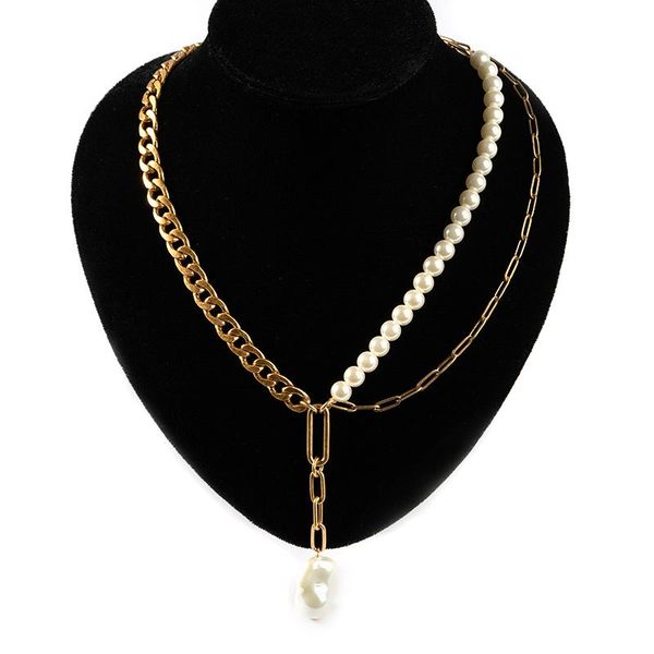multi layered pearl choker necklace beaded metal gold chain cross pendant necklaces curb cuban collars jewelry, Silver
multi layered pearl choker necklace beaded metal gold chain cross pendant necklaces curb cuban collars jewelry, Silver