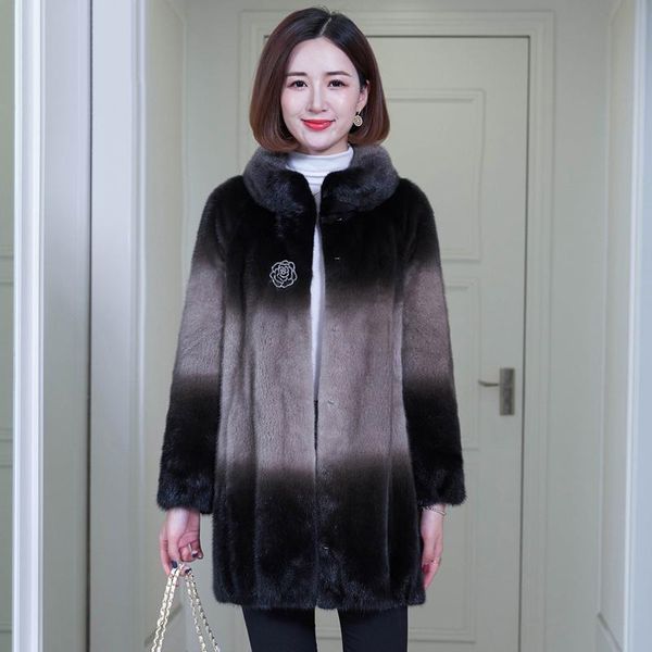 women's fur & faux mink loose luxury plus size office style thick high-quality single breasted 2021 winter warm womens overcoat, Black
women's fur & faux mink loose luxury plus size office style thick high-quality single breasted 2021 winter warm womens overcoat, Black