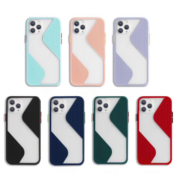 s-shaped matte clear colorblocking cell phone cases for iphone 7 8 plus xr xs 11 pro max 12 mini 13 se2 sam s20 s21 fe a02 a71 note 20 ultra
s-shaped matte clear colorblocking cell phone cases for iphone 7 8 plus xr xs 11 pro max 12 mini 13 se2 sam s20 s21 fe a02 a71 note 20 ultra