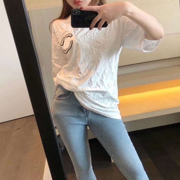 embossed letters full print short sleeve women's round neck pullover t shirt half sleeve, White;black
embossed letters full print short sleeve women's round neck pullover t shirt half sleeve, White;black