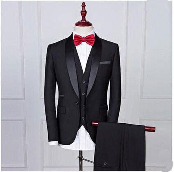 men's suits & blazers fashion black 3 pieces groom tuxedos men one button wedding for groomsman (jacket+pants+vest+tie), White;black
men's suits & blazers fashion black 3 pieces groom tuxedos men one button wedding for groomsman (jacket+pants+vest+tie), White;black