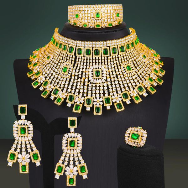 earrings & necklace missvikki gold green 4pcs gorgeous luxury nigerian dubai jewelry sets for women cubic zircon wedding bridal, Silver
earrings & necklace missvikki gold green 4pcs gorgeous luxury nigerian dubai jewelry sets for women cubic zircon wedding bridal, Silver