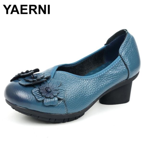 dress shoes yaerni 2021 spring women genuine leather pumps handmade flower comfortable vintage style high heels e529, Black
dress shoes yaerni 2021 spring women genuine leather pumps handmade flower comfortable vintage style high heels e529, Black
