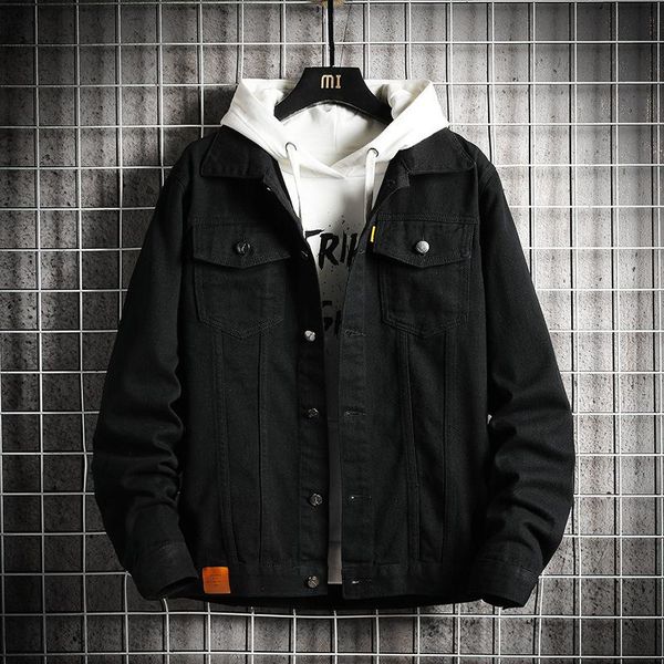 men denim jacket streetwear hip hop men's hooded jean jackets male casual loose outerwear style fashion slim fit coat, Black;brown
men denim jacket streetwear hip hop men's hooded jean jackets male casual loose outerwear style fashion slim fit coat, Black;brown