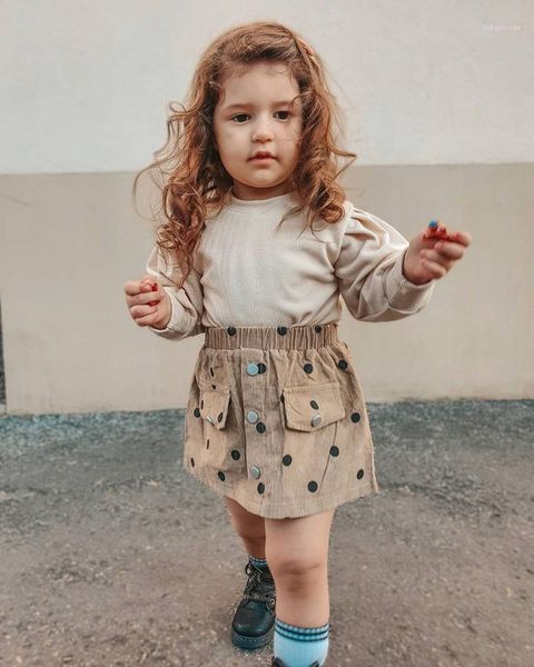 clothing sets 2021 2 pcs infant casual outfits, girls solid color long sleeve round neck pullover + dot print skirt/overalls with pocket1, White
clothing sets 2021 2 pcs infant casual outfits, girls solid color long sleeve round neck pullover + dot print skirt/overalls with pocket1, White