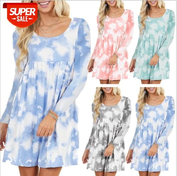 women stylish casual tie-dye dress round neck long sleeve high waist pleated loose mini ladies fashion simple homewear 5xl #h48g, White;black
women stylish casual tie-dye dress round neck long sleeve high waist pleated loose mini ladies fashion simple homewear 5xl #h48g, White;black