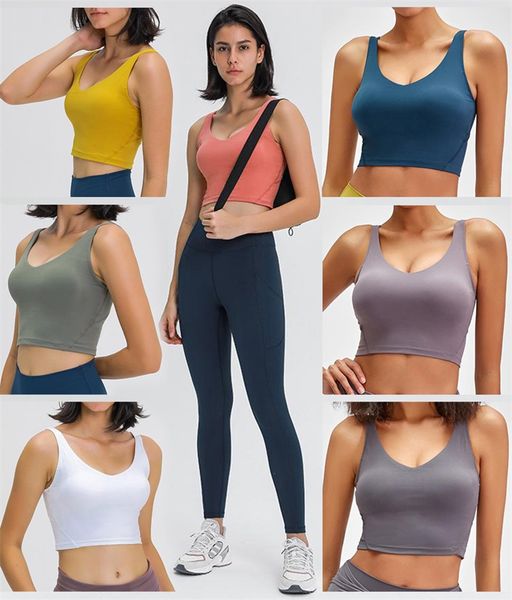 9 colors lu women yoga bra shirts sport vest fitness tanks underwear solid color lady camis with removable cups yoga sports bras s1120, White
9 colors lu women yoga bra shirts sport vest fitness tanks underwear solid color lady camis with removable cups yoga sports bras s1120, White