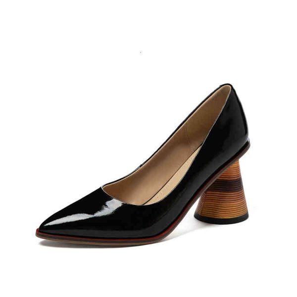 dress shoes unusual heel high slip-on pumps women pointed toe zip footwear patent leather female mules woman spring new 570v, Black
dress shoes unusual heel high slip-on pumps women pointed toe zip footwear patent leather female mules woman spring new 570v, Black