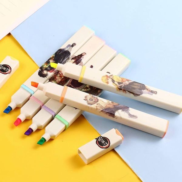 highlighters 6pcs/set anime demon slayer kimetsu no yaiba highlighter marker pen diy po journal fluorescent stationery kids gift, Black;red
highlighters 6pcs/set anime demon slayer kimetsu no yaiba highlighter marker pen diy po journal fluorescent stationery kids gift, Black;red