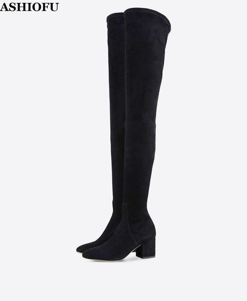 boots ashiofu handmade women's mid-heel faux-suede leather over knee club evening fashion thigh high shoes, Black
boots ashiofu handmade women's mid-heel faux-suede leather over knee club evening fashion thigh high shoes, Black