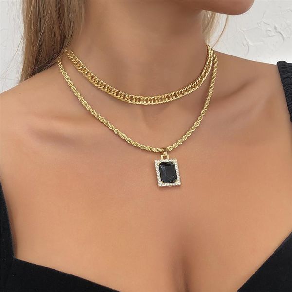 bohemian yellow black white pink square rhinestone crystal pendant necklace for women girl metal chain double layer necklaces, Silver
bohemian yellow black white pink square rhinestone crystal pendant necklace for women girl metal chain double layer necklaces, Silver