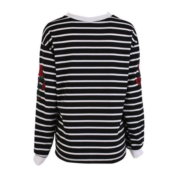 women's hoodies & sweatshirts fashion embroidered striped sweatshirt long bat sleeve casual loose street wear club party, Black
women's hoodies & sweatshirts fashion embroidered striped sweatshirt long bat sleeve casual loose street wear club party, Black