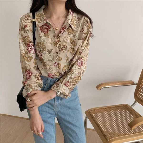 women's blouses & shirts women 2021 est florals retro chic fashion leisure streetwear all-match vintage gentle loose, White
women's blouses & shirts women 2021 est florals retro chic fashion leisure streetwear all-match vintage gentle loose, White
