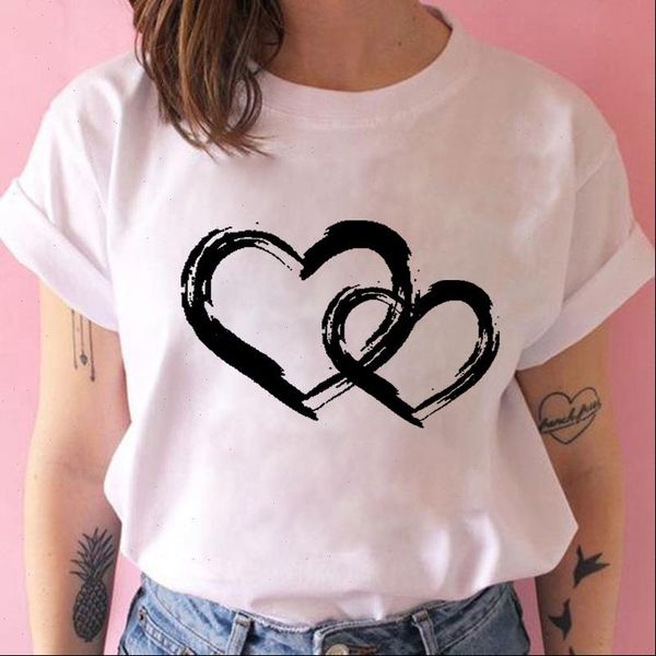 with hearts casual harajuku womens t shirts print summer short sleeve vogue clothes, White
with hearts casual harajuku womens t shirts print summer short sleeve vogue clothes, White
