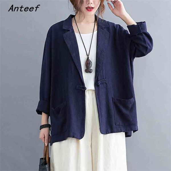 long sleeve cotton linen plus size vintage ladies causal loose autumn spring blazer women jacket clothes coat 210517, White;black
long sleeve cotton linen plus size vintage ladies causal loose autumn spring blazer women jacket clothes coat 210517, White;black