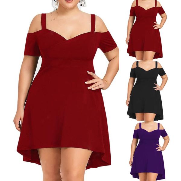 casual dresses ladies large size pure color dress v-neck high waist sling strapless loose short sleeve summer robe femme été, Black;gray
casual dresses ladies large size pure color dress v-neck high waist sling strapless loose short sleeve summer robe femme été, Black;gray