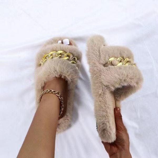 slippers autumn and winter women round head flat bottom furry warmth chain plus size plush large 44, Black
slippers autumn and winter women round head flat bottom furry warmth chain plus size plush large 44, Black