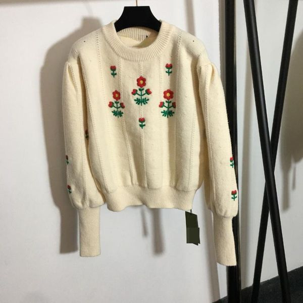 women's sweaters 2021 autumn and winter safflower embroidery flower lantern long sleeve sweater, White;black
women's sweaters 2021 autumn and winter safflower embroidery flower lantern long sleeve sweater, White;black