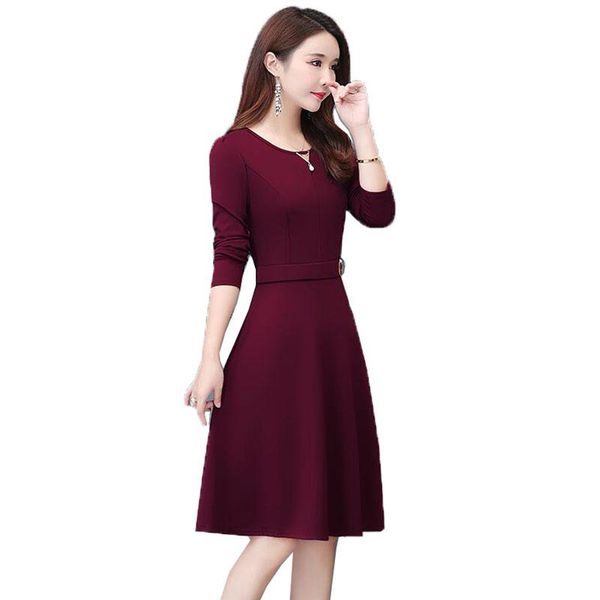 casual dresses 2021 autumn winter dress mid-long long sleeve large size slim fashion elegant temperament vestidos mother loaded, Black;gray
casual dresses 2021 autumn winter dress mid-long long sleeve large size slim fashion elegant temperament vestidos mother loaded, Black;gray