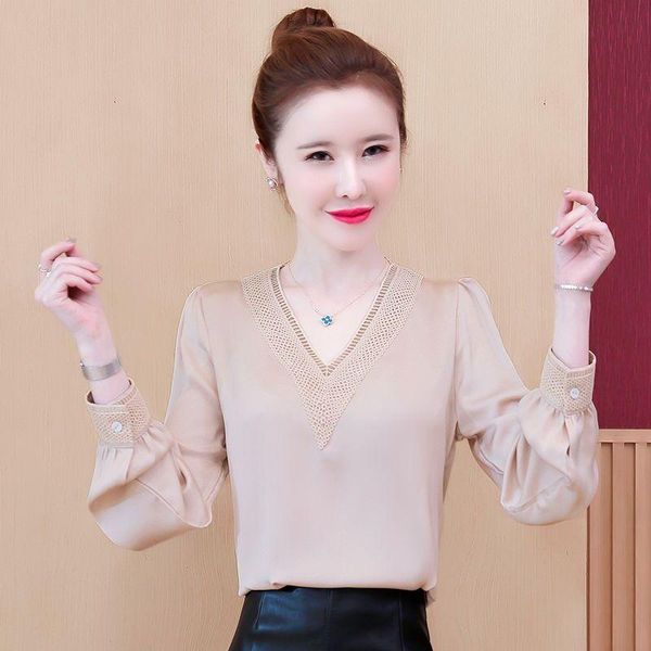 women's blouses & shirts chiffon shirt long-sleeved 2021 spring and autumn fashion foreign style all-match v-neck blouse, White
women's blouses & shirts chiffon shirt long-sleeved 2021 spring and autumn fashion foreign style all-match v-neck blouse, White