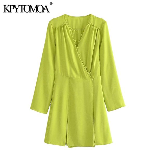 casual dresses kpytomoa women 2021 fashion with buttons soft touch wrap mini dress vintage long sleeve slit hem female vestidos mujer, Black;gray
casual dresses kpytomoa women 2021 fashion with buttons soft touch wrap mini dress vintage long sleeve slit hem female vestidos mujer, Black;gray
