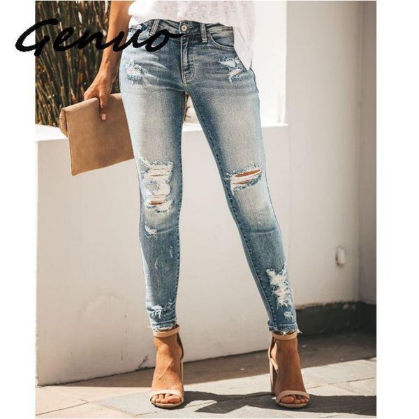 genuo fashion office lady jeans for women hole vintage high waisted pencil skinny ripped ankle- length denim pants women's, Blue
genuo fashion office lady jeans for women hole vintage high waisted pencil skinny ripped ankle- length denim pants women's, Blue