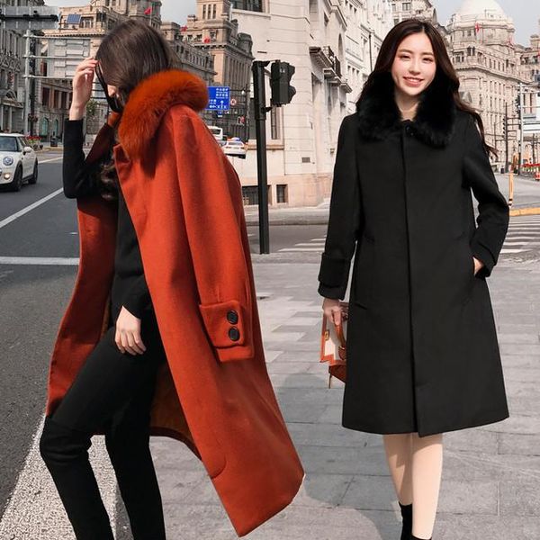 women's wool & blends fall/winter 2021 korean style woolen elegant women coat cashmere for ladies, Black
women's wool & blends fall/winter 2021 korean style woolen elegant women coat cashmere for ladies, Black