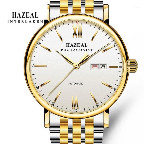 wristwatches hazeal switzerland self-wind automatic men watch gold 50m waterproof seagull men'e mechanical watches business 2021, Slivery;brown
wristwatches hazeal switzerland self-wind automatic men watch gold 50m waterproof seagull men'e mechanical watches business 2021, Slivery;brown