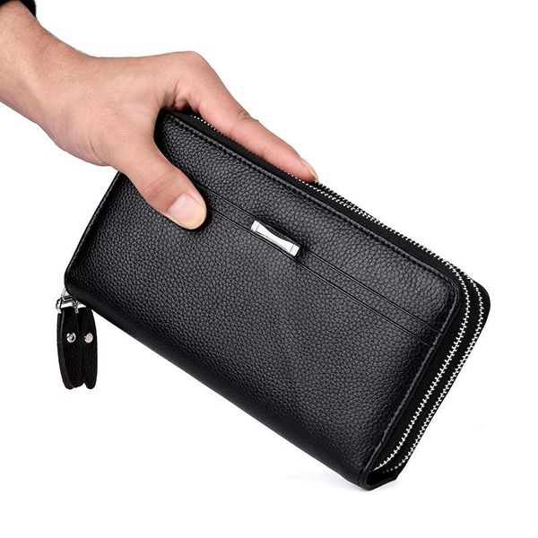 wallets men clutch bag fashion long wallet leather double zipper business purse black brown casual male handy money, Red;black
wallets men clutch bag fashion long wallet leather double zipper business purse black brown casual male handy money, Red;black