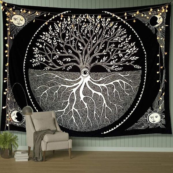 tapestries sun moon star black and white tree wall hanging mandala bohemiantapestry house decoration blanket for bedroom live room
tapestries sun moon star black and white tree wall hanging mandala bohemiantapestry house decoration blanket for bedroom live room