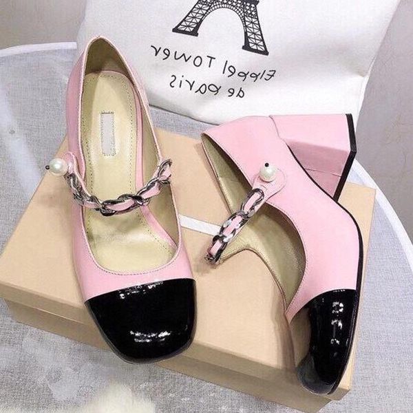 round toe high heel chunky heel genuine leather simple sweet mary jane shoes 2021 autumn fresh color matching chain womens shoes mmm, Black
round toe high heel chunky heel genuine leather simple sweet mary jane shoes 2021 autumn fresh color matching chain womens shoes mmm, Black
