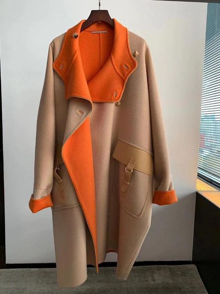 women's wool & blends fashion women cashmere coats jackets 2021 runway luxury european design party style long trench, Black
women's wool & blends fashion women cashmere coats jackets 2021 runway luxury european design party style long trench, Black