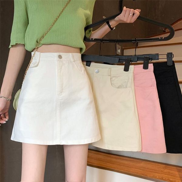 skirts of 2021 white denim female temperament tall waist show thin institute wind package buttocks short, Black
skirts of 2021 white denim female temperament tall waist show thin institute wind package buttocks short, Black
