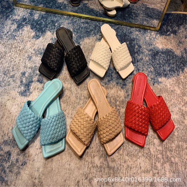new b home 2021 summer leather woven bag square slippers for women's summer leisure ysj, Black
new b home 2021 summer leather woven bag square slippers for women's summer leisure ysj, Black